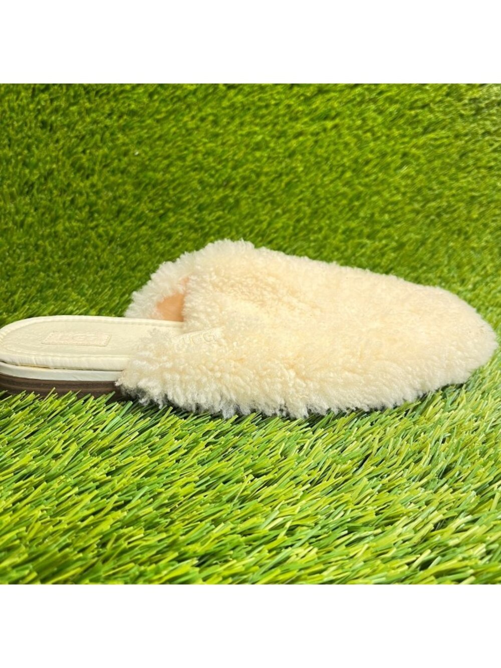 UGG Janaya Cozy Mule Womens‎ Size 7 Ivory Casual Comfort Slide Slippers Shoes